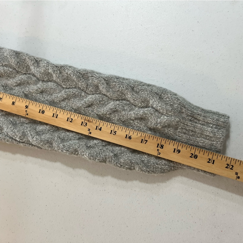 Lucky Brand Cable Knit Cardigan Sweater Wool Blend Chunky V-neck Pockets Gray M - Picture 13 of 16